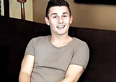 Young man masturbates as his asshole is bare impaled roughly