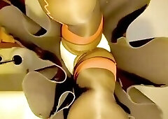 BlueGirl70 Red Nylons Upskirt
