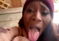Blowjobs in the backyard! Big Dick Trans Girl Vanniall Seduces Wood Hauler For Outdoor Sex