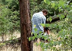 German Eighteen Years Old Fornicateed In The Forest