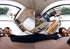 2 Latin chick T-girls on Your Dong at One time in VR Trio