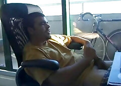 Tony Strokes His Stiff Dick