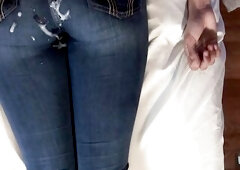 OMG! This guy ruined my jeans. POV BUTT Massage Finger Jeans Fetish