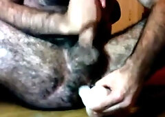 Hairy guy and his dildo 2