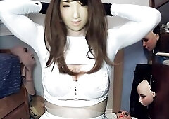 Comics Cutie Happi Pt 5! Female mask gal Happi and kigurumi Celli forever! Masking in Celli doll mask