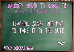 Training Sissy Pat to take it in the butt. Butt sex and self
