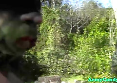 Army blokes anally wrecking each other