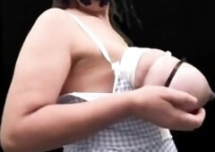 4k Stepmom oils her boobs and plays with her vagina See as stepmom oils her giant melons and rub her cunt It makes her so concupiscent to show u her m