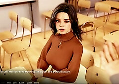 Hot mom with a big donk in a visual novel experience