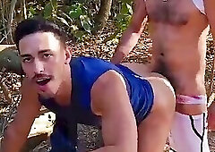 A horny bastard collecting cum on the trail of the naughty .