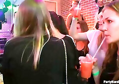Racy girls are sucking random dicks in the night club, during a private birthday party