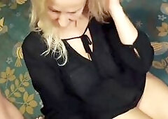 Amateur blonde mature wife close up blowjob swallow cum