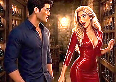 Charming Golden-haired Realtor enticed a client in order to get a deal but they ended up banging in different poses. That guy came on her large tittie