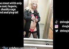 Crossdresser chastity public exhib