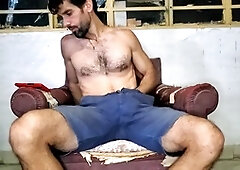 Big balls, gay hairy muscle, bearded daddy