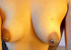 Blonde Slut Moans While Fucking Her Mouth with Dildo