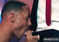 Submissive AJ Sloan endures dom Dillon Diaz enormous black cock