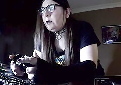 Bulky T-girl Gamer Angel Plays PSO and Takes A Penis