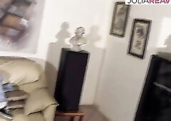 The Housewife Gets Concupiscent Whilst Cleaning the Abode and Strips