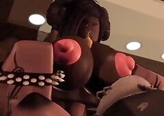 Futanari having joy with a ebony doxy - Roblox