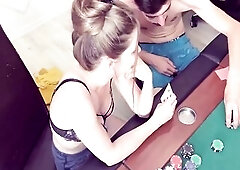 Disrobe Poker ends With Coarse Screw, stripping, oral pleasure hard bang on poker table, doggy, missionary