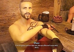 Two hot babes grinding their asses on a big cock