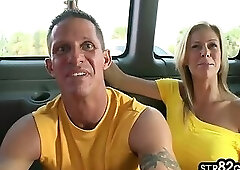 Handsome str8 hairy cock stud fucks hunk in the van