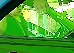 Young bbw gets in her car and caught me after I cum and is surprised by my bwc. Original video.