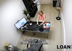 Buxom redhead surprises the luckiest moneylender in the world