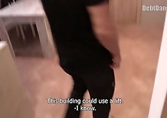 Nerdy amateur fucked by a debt collector