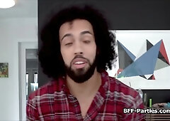 Rimming and cock sucking foursome on thanksgiving