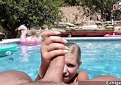 German blond tourist drilled on vacation in Mallorca