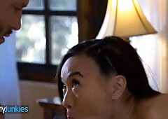 Realityjunkies - asian cutie gets her Tight Pussy crammed with sperm by her friend’s irresistible dad