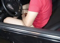 Wanking in public parking lot