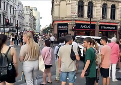 Hidden cam catches a curvy girl bending over in public