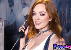 Nude red 18-years-old nerd shows all her secrets