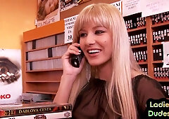 Cute ladies pegging weak incel in 3some