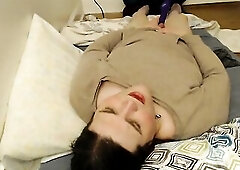 t-girl frotting with a sex toy