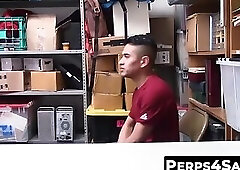 Dublin Grey & Valentino - Blindfolded twink thief mouthfucked by kinky poli