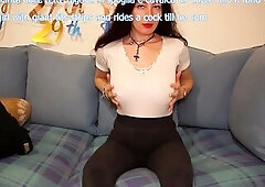 PREGGY beauty undresses and RIDES until that babe gets CUM INSIDE