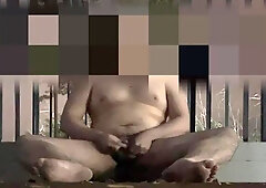 Public naked masturbation