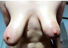 see me bounce around my saggy titties with large teats