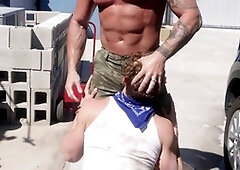 Bottom, inked men, raw sex