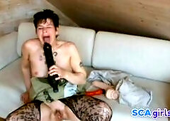 Hot Danish milf goes hardcore in this amateur video, using her big dildo to squirt and fuck herself hard. Will her mobile capture the moment her pussy