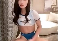 Nasty Cute and Pretty Thai Ladyboy Masturbating her Sma