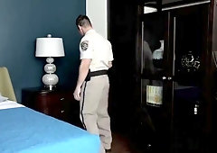 Muscled cop ridden raw