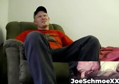 JoeSchmoeXXX.com - Big Rick's massive uncut cock gets worshipped on live cam