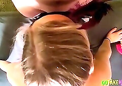 Fisnet Stockings Slut Sucks Dick - Amateur Blowjob Handjob