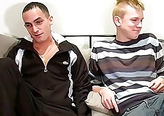 Horny British lad sucks rock hard cock