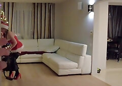 Miss Santa Cheated On Mr. Santa! Cum On Her Face While She Was Talking To Him On The Phone